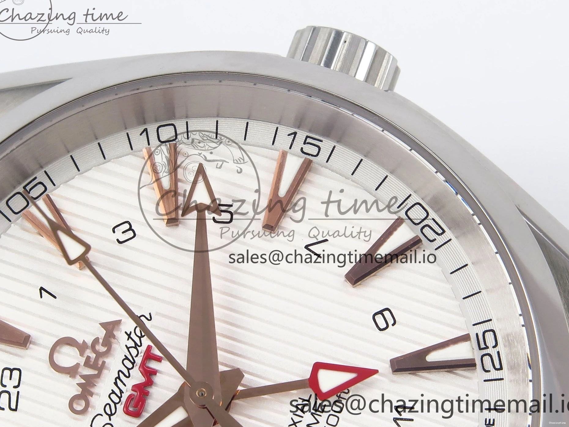 0508 Snug Aqua Terra 150M GMT OMF 1:1 Best Edition White RG Textured Dial on SS Bracelet A 7714
